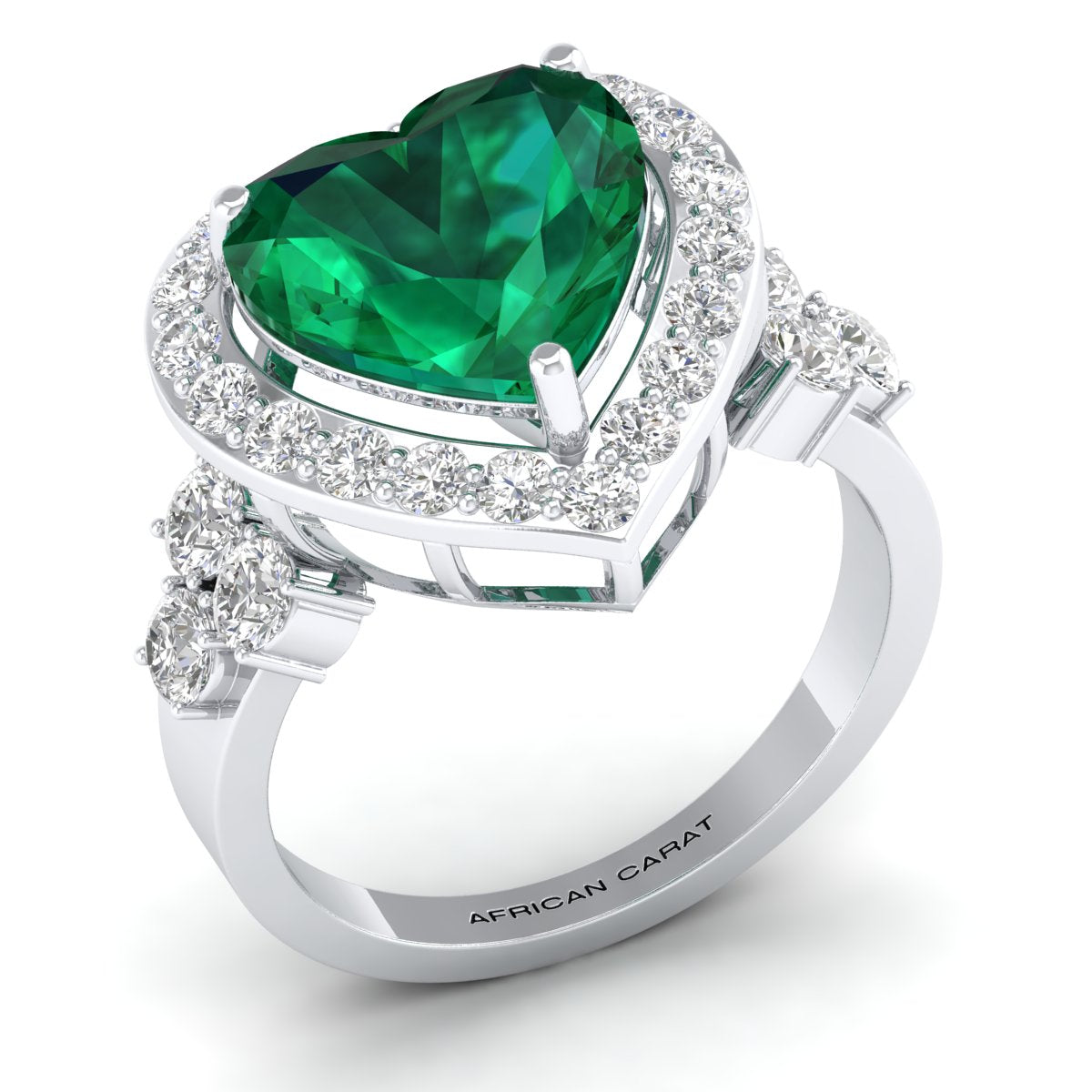 Emerald Heart Diamond Ring