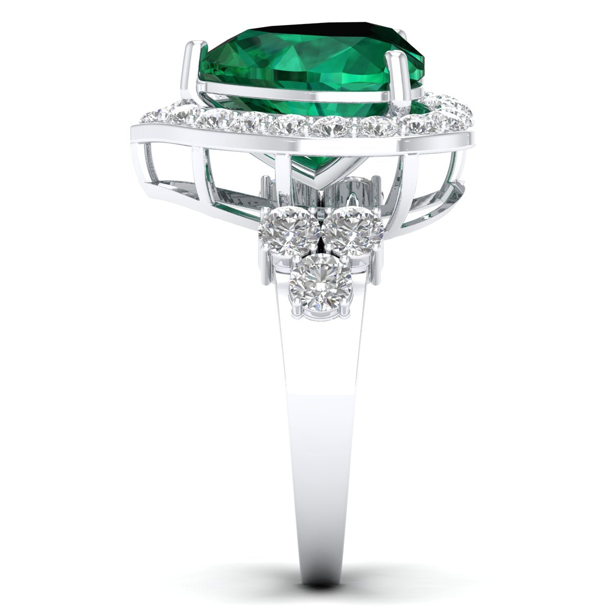 Emerald Heart Diamond Ring