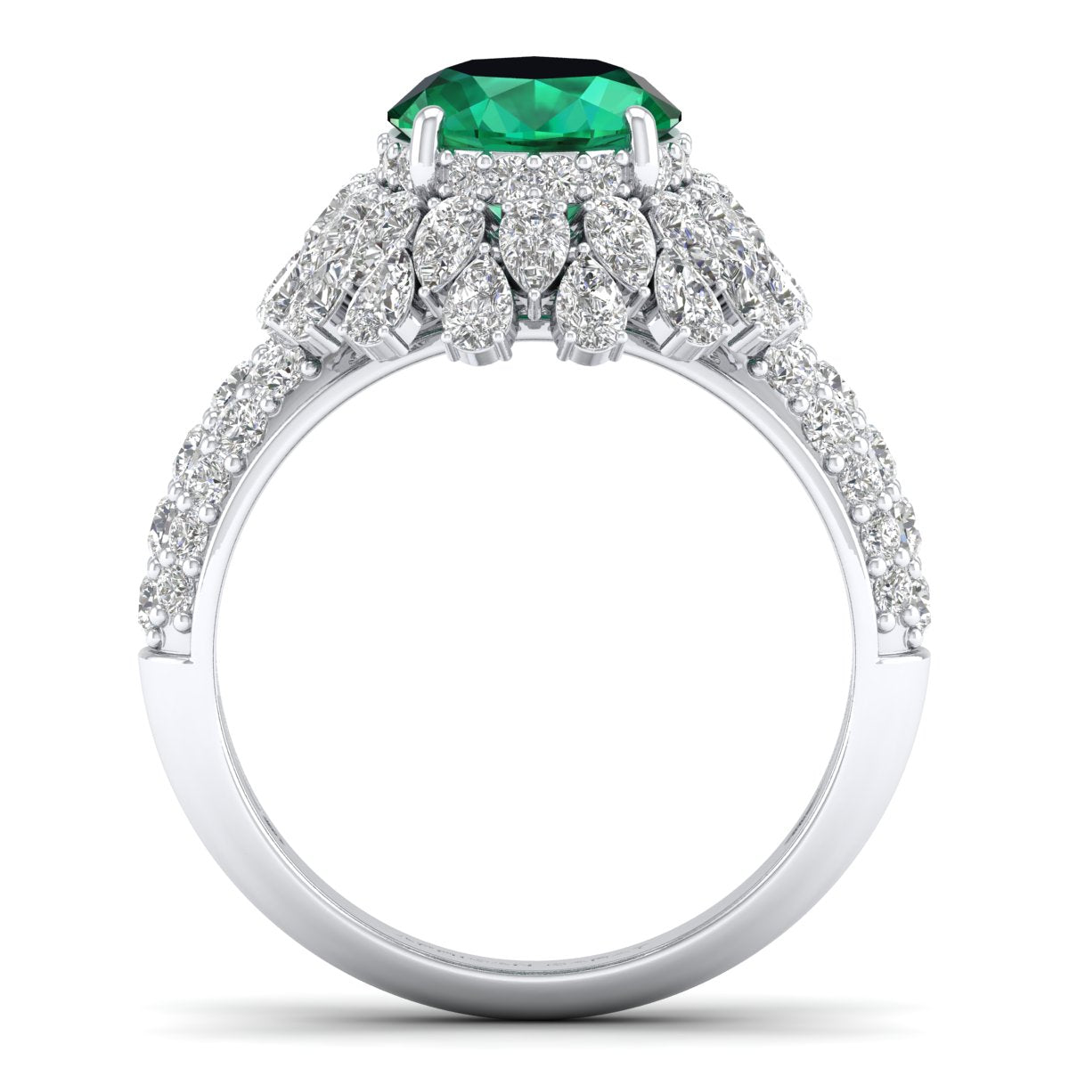 Ovel Emerald Diamond Ring