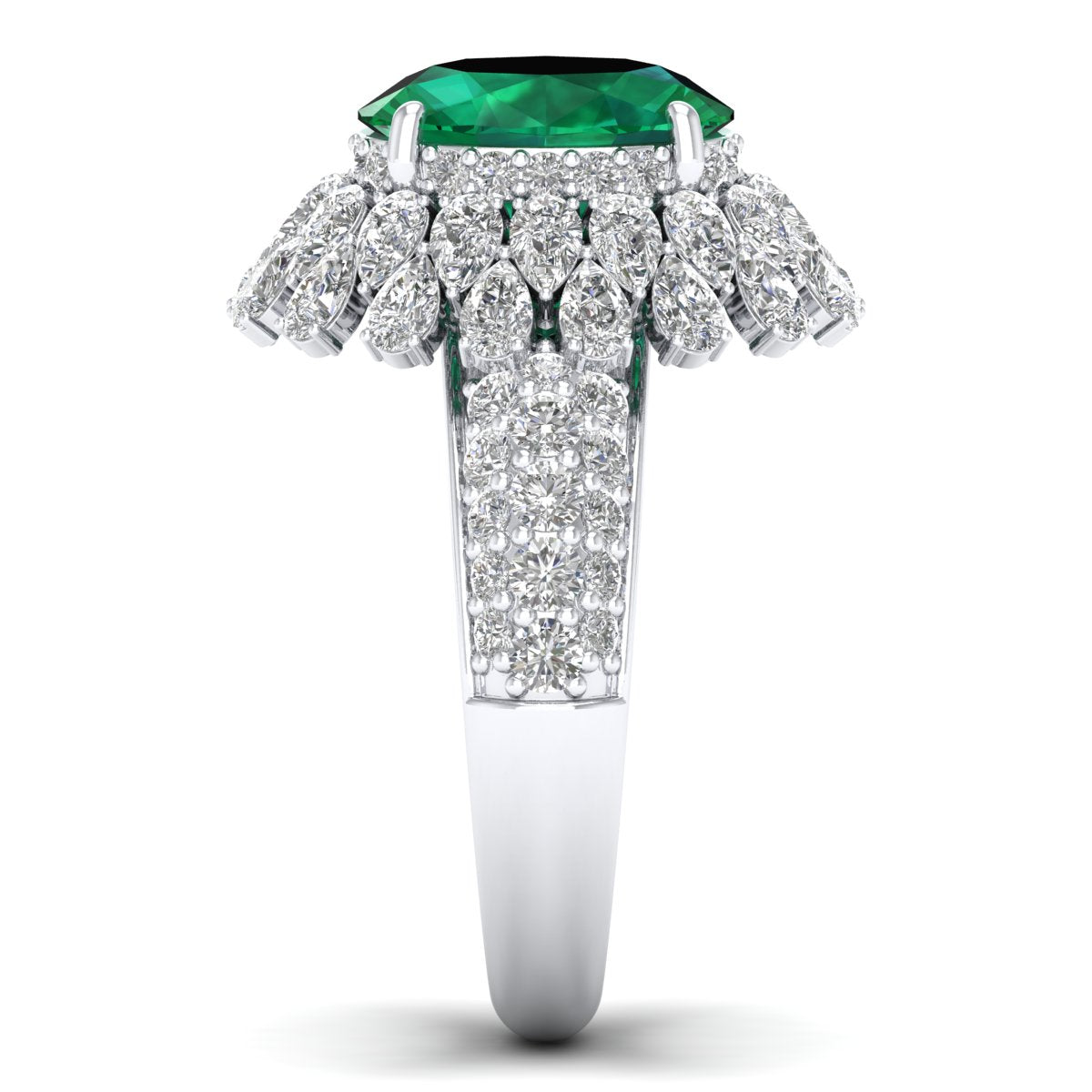 Ovel Emerald Diamond Ring